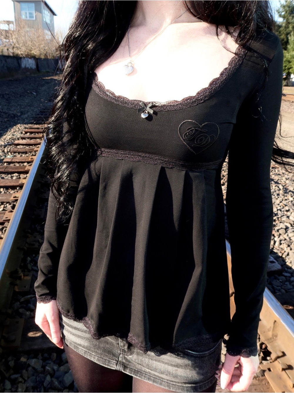 moving sale 💕 - NWOT truth or dare clothing black babydoll top size xs